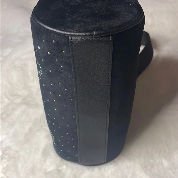 Juicy Couture - Let It Shine-Black Velvet Barrel Handbag with Rhinestone Bling - Picture 9 of 14